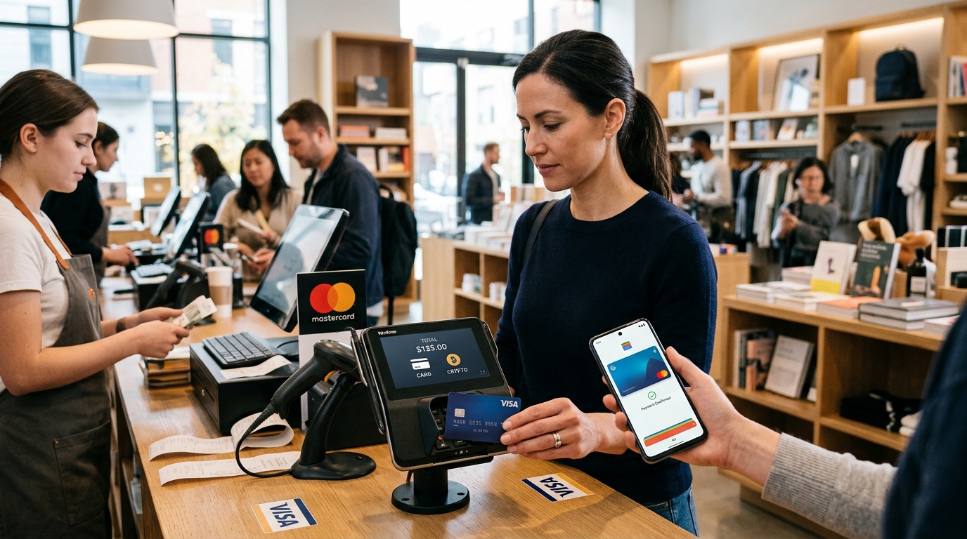 Visa ও Mastercard ক্রিপ্টো পেমেন্টে আরও গভীরে যাচ্ছে